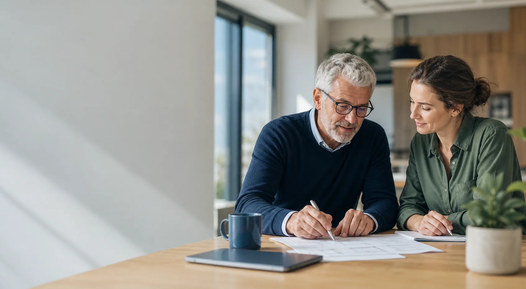 Discussion entre une entreprise et un profil senior expérimenté